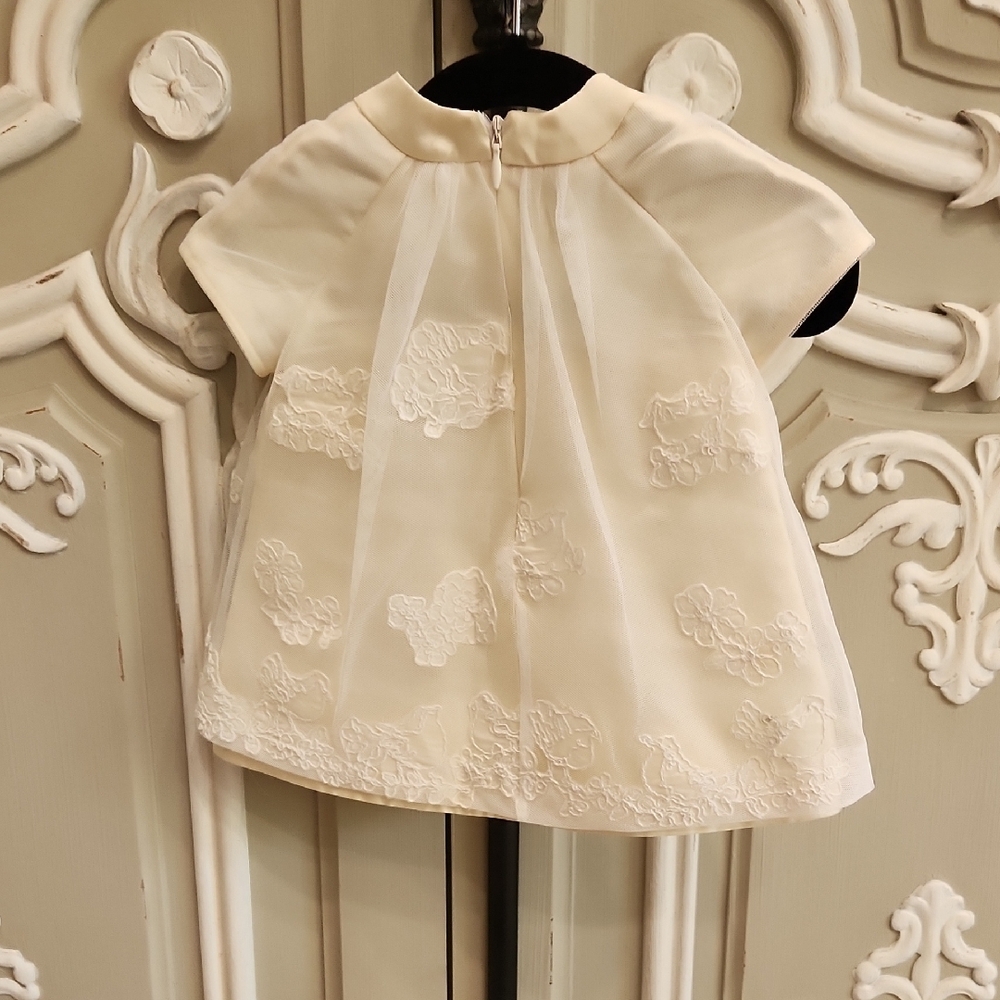 Mimisol Baby Girl Cream Lace Dress Size 6 Months - Picture 3 of 4